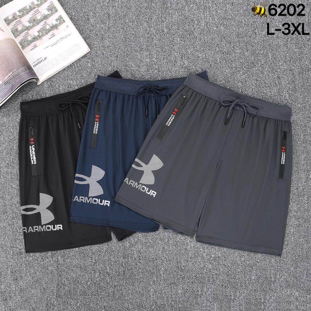 Calça de verão masculina de verão respirável de Ua5 pontos Calça de praia solta de tamanho grande