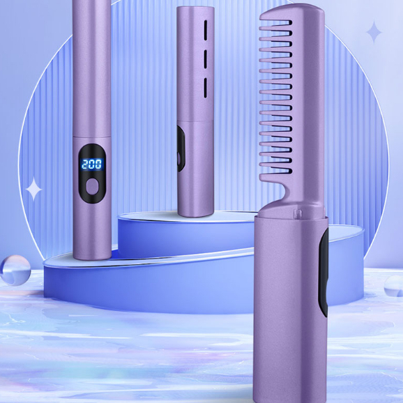 Novo Pente De Alisamento De Cabelo Preguiçoso , Alisador Sem Fio , Pequeno Carregamento USB , Portátil , Viagem , Encaracolar E Alisar