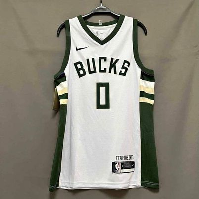 Versão Prensada A Quente Milwaukee Bucks Da NBA # 0 Camisa De Basquetebol Lillard