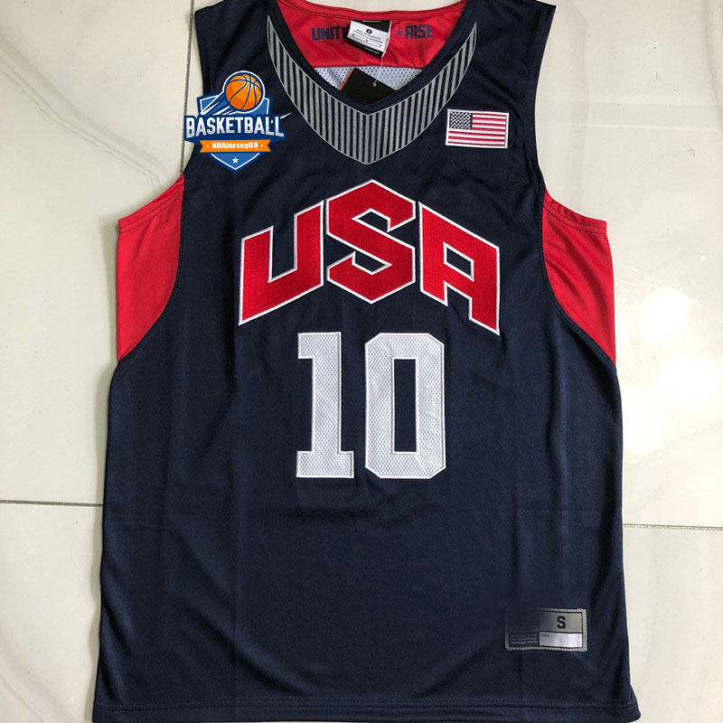 Bordado Requintado Jersey Equipe De Sonhos Para Homens Eua No 10 Kobe Bryant Hardwood Classics-White/Navy