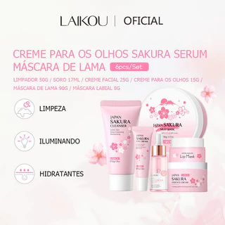 Sakura Conjunto De Rejuvenescimento Facial Clareador LAIKOU Com 6 Peças em Oferta na Shopee