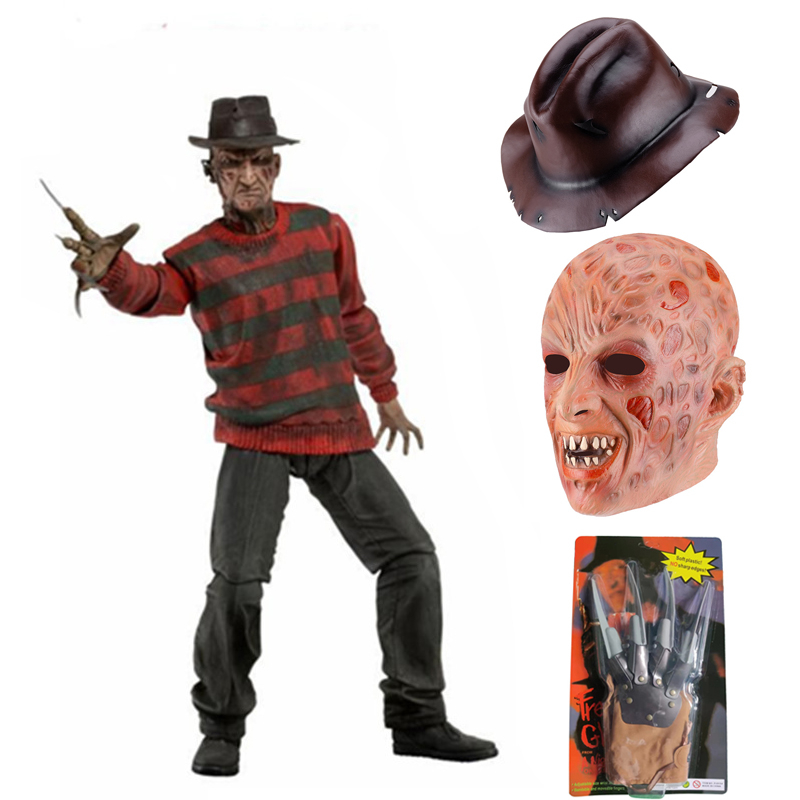 Halloween Um Pesadelo Em Elm Street Toy Freddy Krueger Máscara Horror Dressing Headgear Gloves