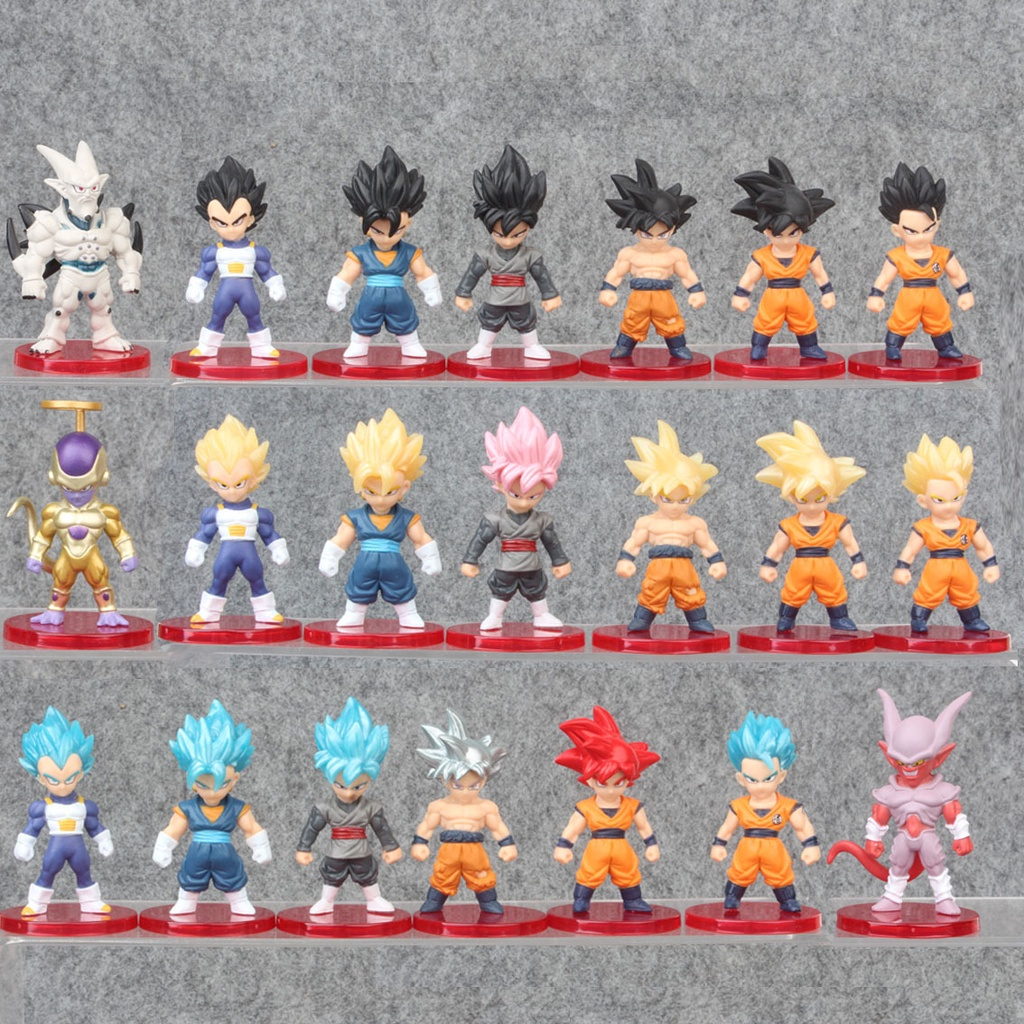 21pcs/Set 6-8cm Bola De Dragão Z DBZ Super Saiyan Son Goku Frieza