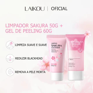 Sakura Gel Esfoliante Para Limpeza Facial LAIKOU/Removedor De Cravos 2pçs em Oferta na Shopee