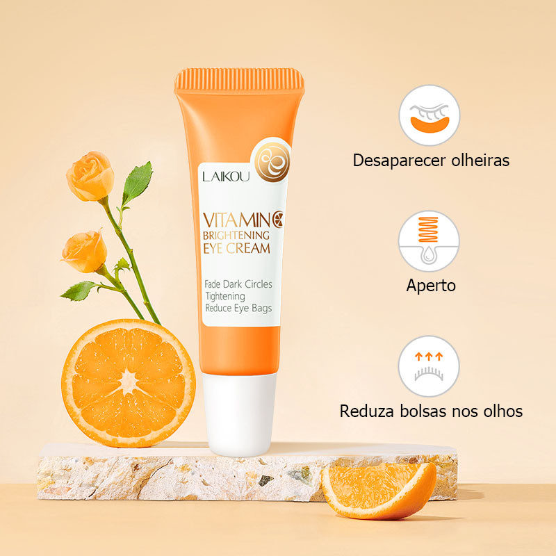 LAIKOU Vitamina C Creme Brilhante De Olhos Desbotar Círculos Escuros Reduzir Bolsas Apertar 15g