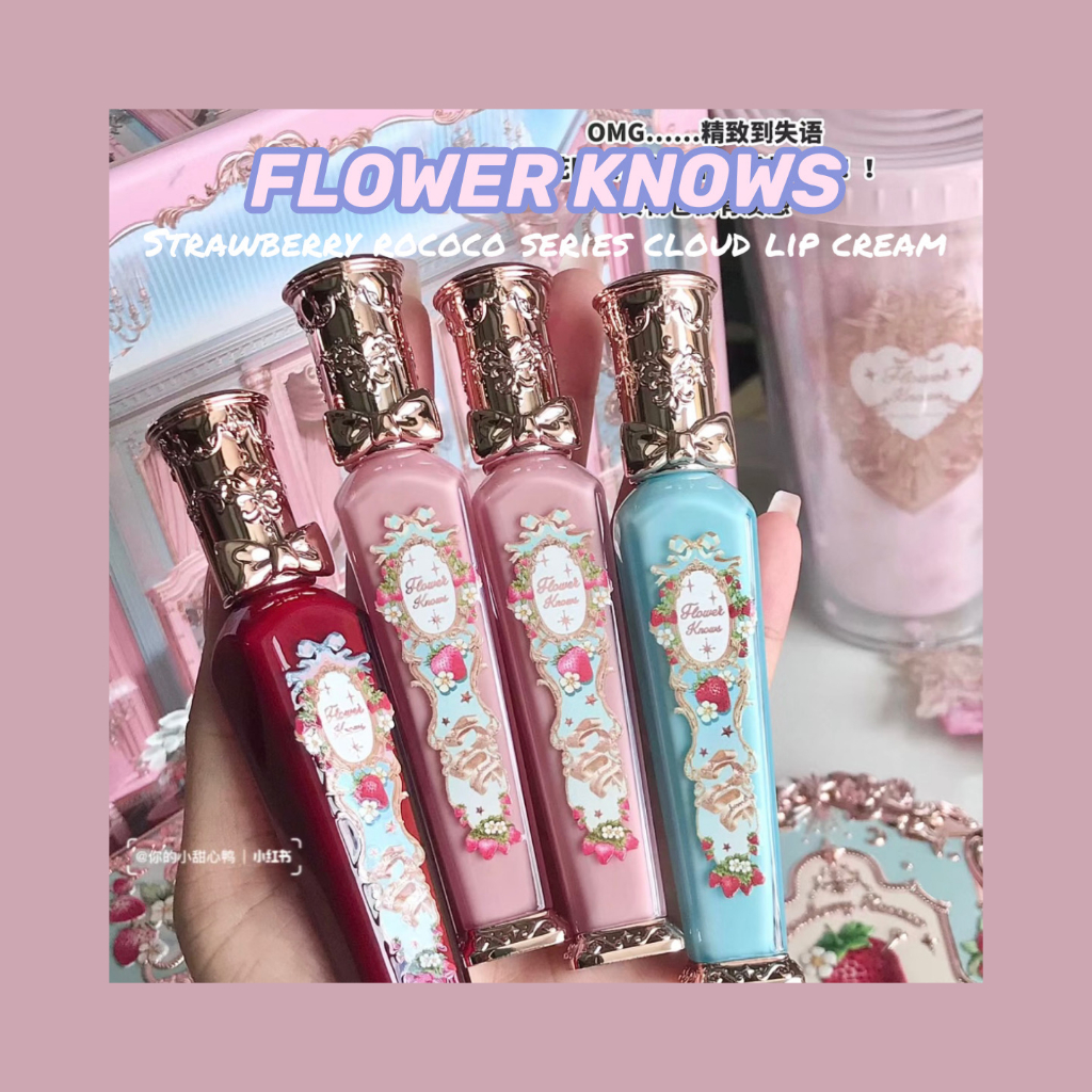 FLOWER KNOWS Morango Rococo Series Poderia Creme Labial