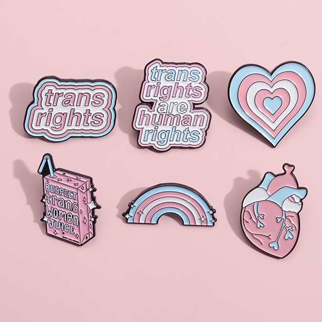 Pink Trans Pride Pin Broches De Esmalte Lapela Rights Mochila Jóias Presentes Para Amigos