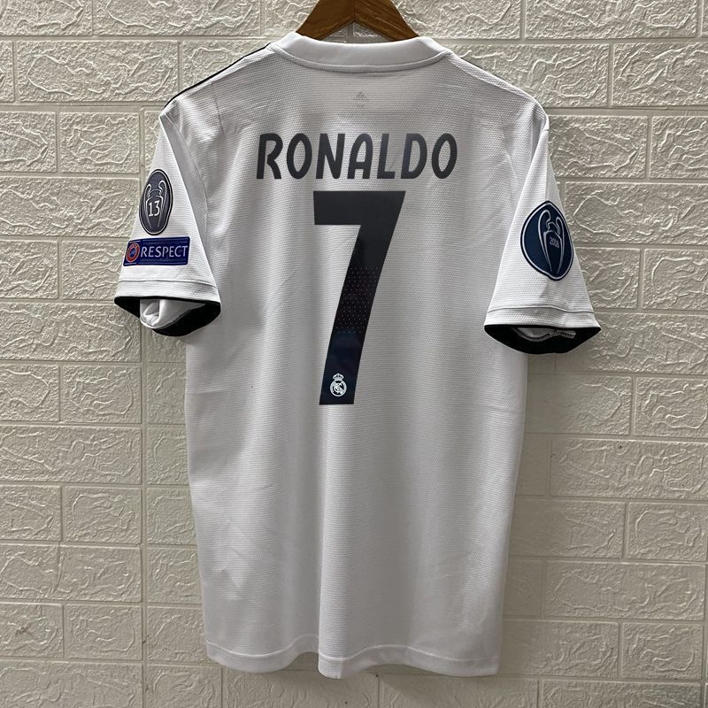 Retro Jersey real madrid 18 19 Home kroos RONALDO sergio ramos Adulto Camisas De Futebol