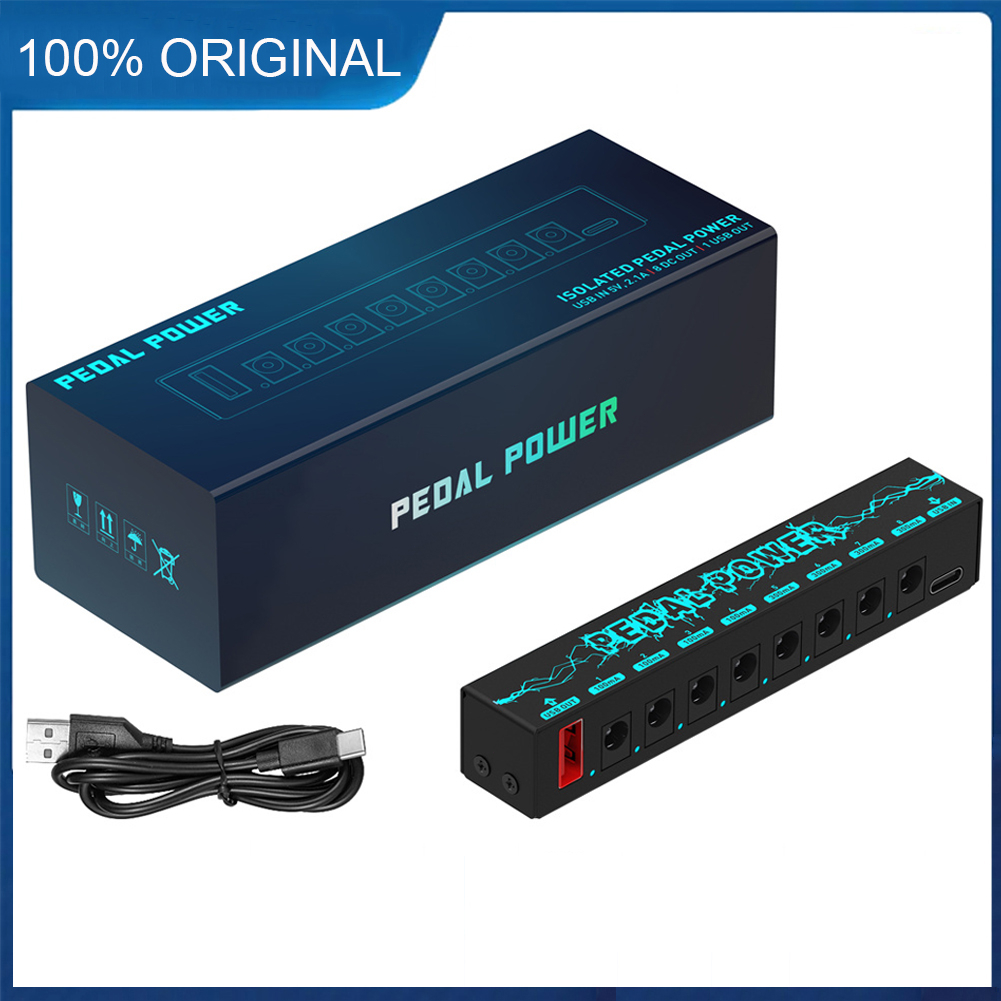 Fonte De Alimentação Para Pedais De Efeito Guitarra 8 Saída Isolada DC 9V 100mA/300mA Proteção Separada Do Curto-Circuito Pedal