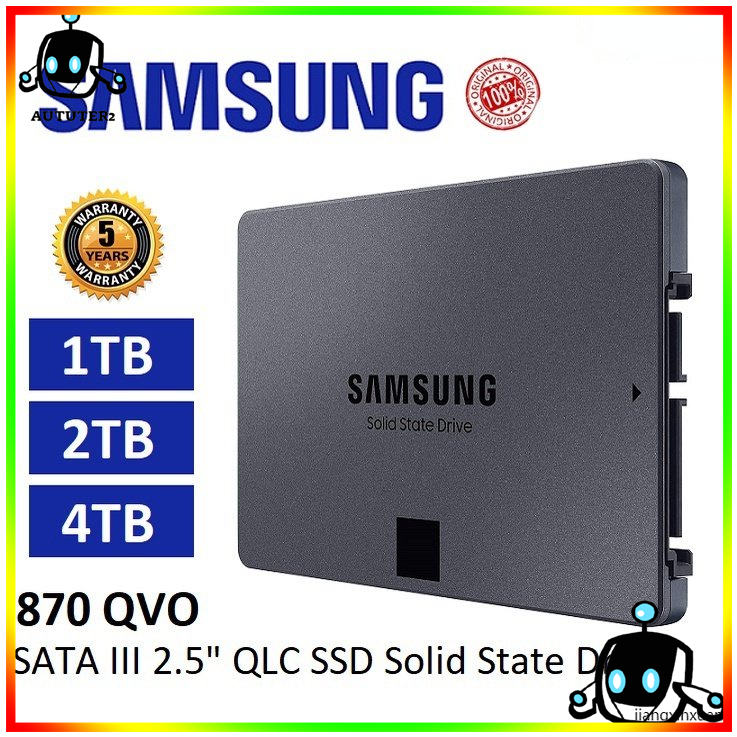 Samsung SSD 870 QVO 500GB 1TB 2TB SATA III 2.5 Polegadas Unidade Interna De Estado Sólido Para PC Desktop Laptop