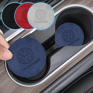 2pcs Tapete De 4 Cores Para Copos Com O Logotipo Do Carro Camurça De Água Carros VW Volkswagen Jetta MK5 Golf Passat 3B7 601 171