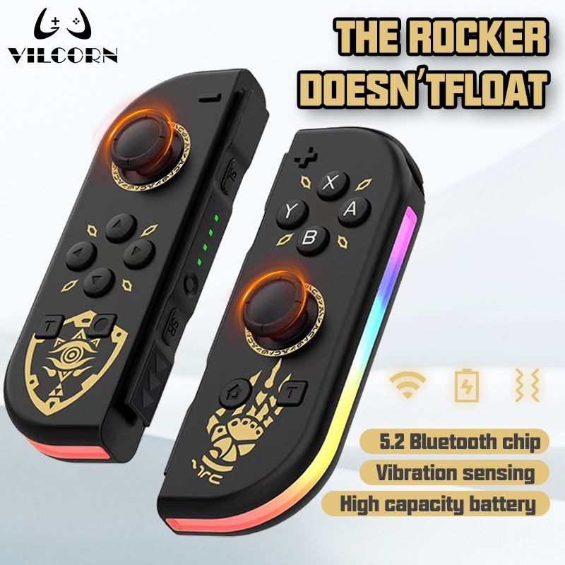 VILCORN Joy-2 Joypad Para Nintendo Switch/Lite/Oled Con Zelda Joystick PC Yuzu Controlador De Dupla Vibração