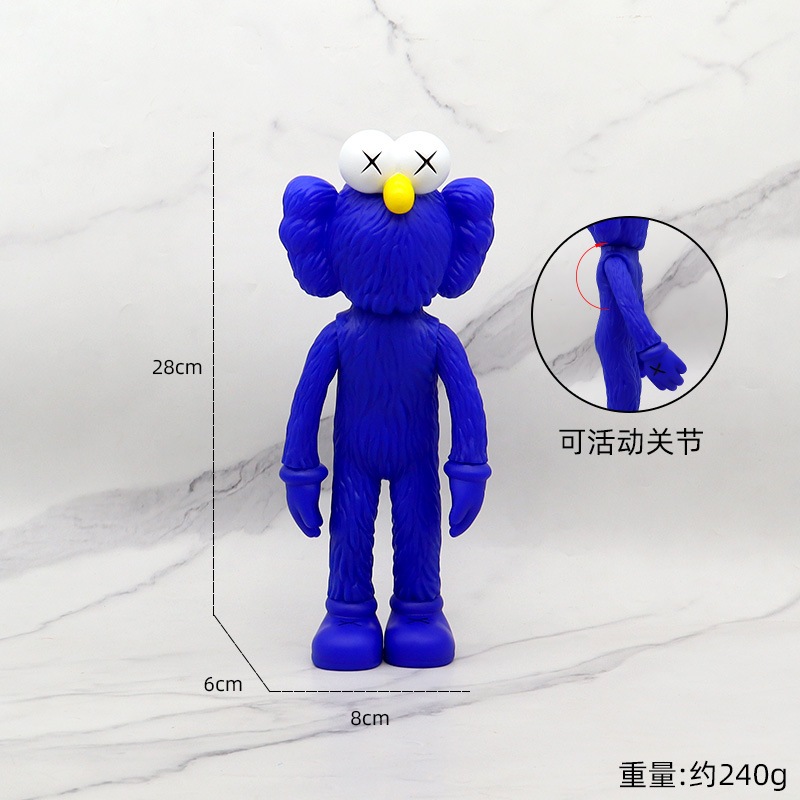 28cm Figura De Anime Da Rua Sésamo KAWS Elmo XX Eyes PVC Figuras