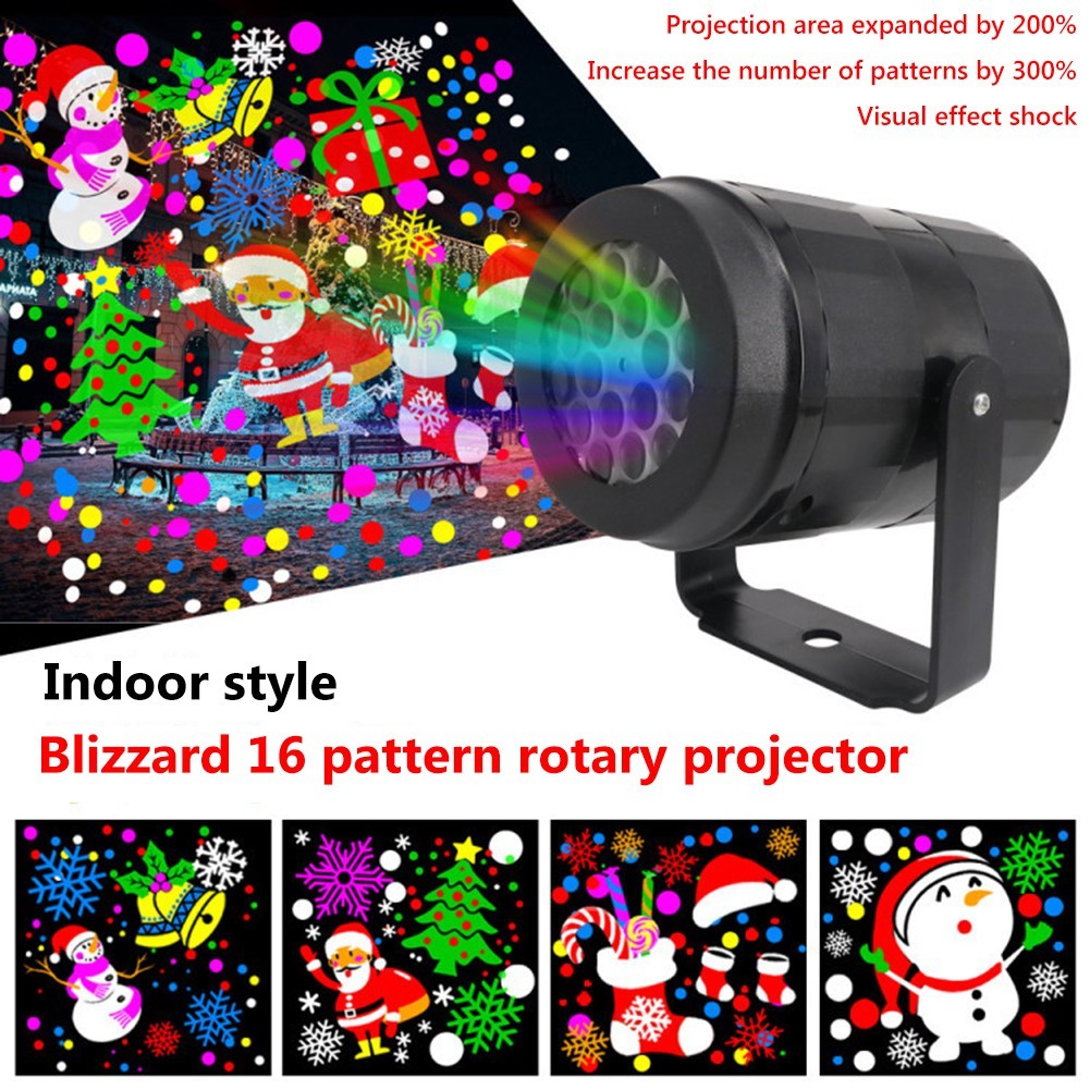 【 Embarque Em 12h 】< Luzes De Natal > Decorativas Atmosfera Festiva 16 LED Estampadas Projetoras