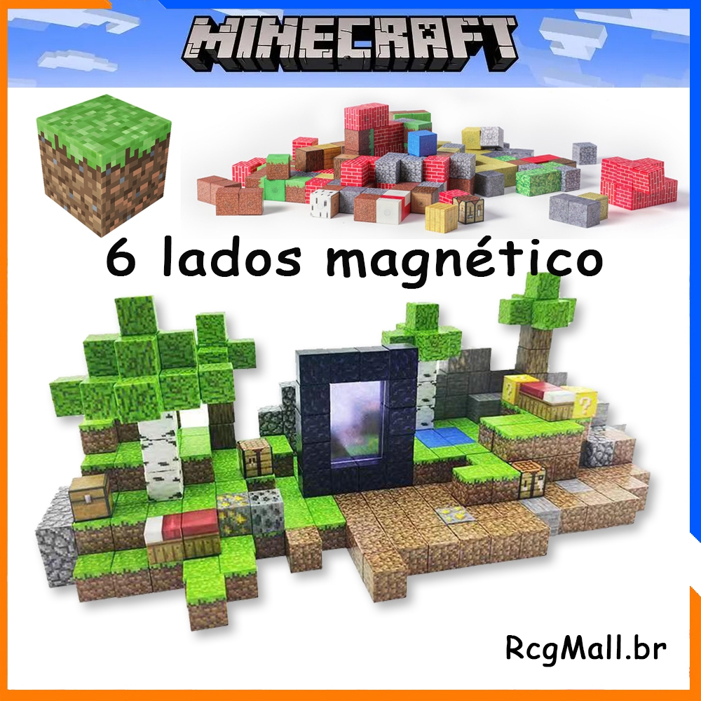 Magnético Blocos De Montagem 6 lados magnético Minecraft Série Brinquedos Educativos Infantis Com Mini