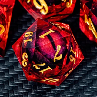 7PCS Dnd Conjunto De Dados De Fluxo Líquido E D Sharp Edge Dice Para Dungeon Vermelho RPG Dragão Pathfinder Jogo Mesa D20 D12 D10 D6