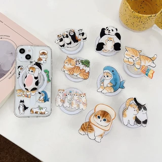 Magsafe Panda Cat Telefone celular Porta Airbag Retráctil Dobrável Estrutura de suporte de mesa iphone13promax 14 Caixa de telefone Porta magnético