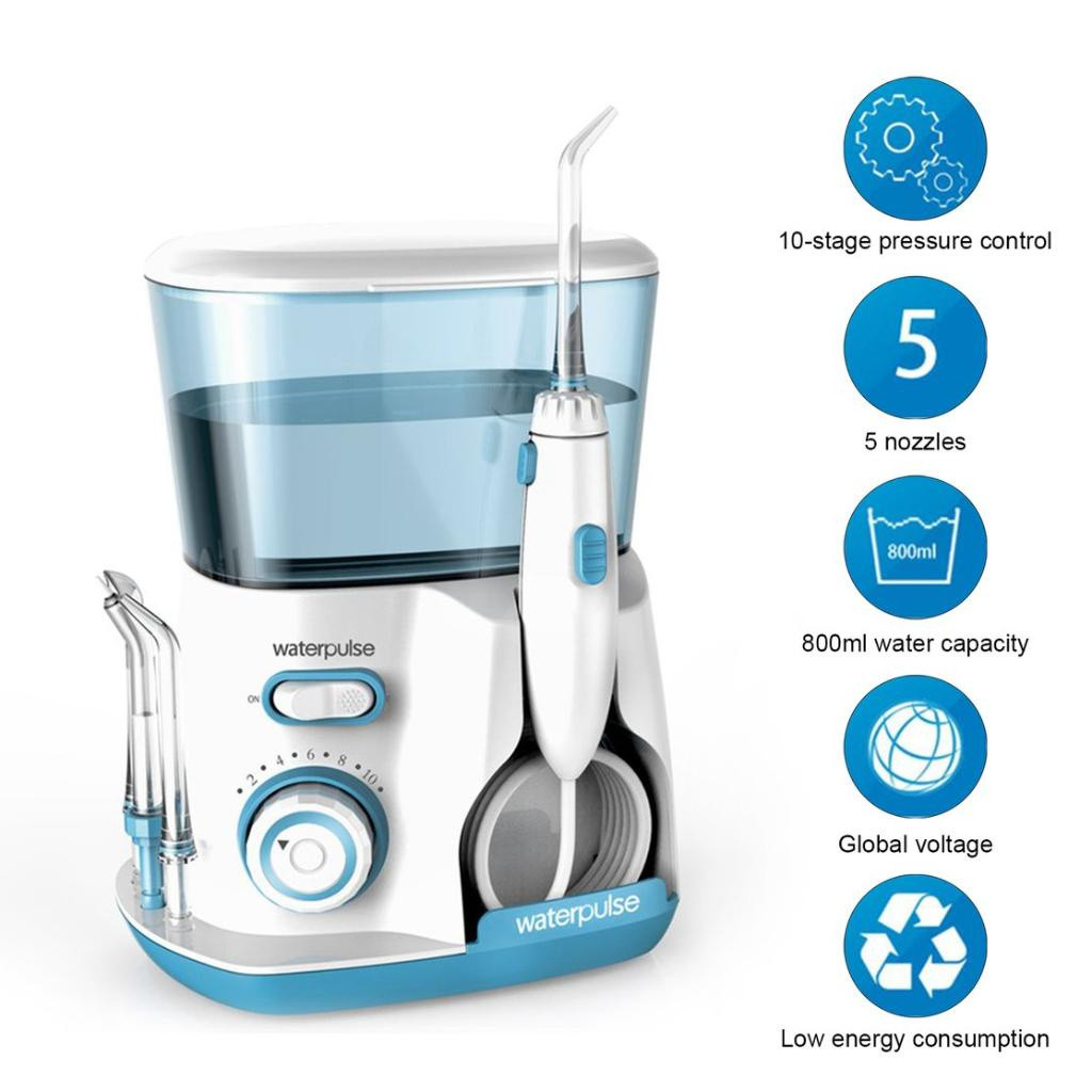 Waterpulse V300G 100-240V Fio Dental Com Pulverizador Oral Conjunto De Hidráulico 800ML Limpador De Capacidade