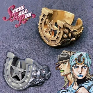 Anime JoJo's Bizarre Adventure STEEL BALL RUN Johnny Joestar Cosplay Anel Joe Kid JOJO Unisexo Ferradura Jóias De Ajustável