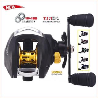 Carretel De Pesca Metálico 18 + 1BB/7.2 : 1 Força Máxima De Arrastar 200kg Vara