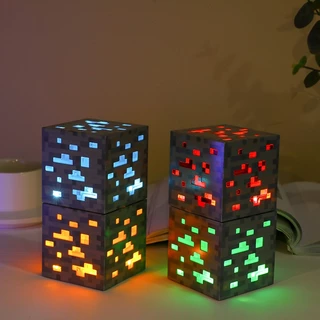 Minecraft Cartoon Pedra Diamante Led Iluminar Quarto De Luz Nocturna Toys Kids Home Decoração Aniversário Christams Gift