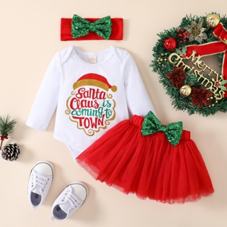 Tq Natal 0-18 Meses Fato de Natal para bebês recém-nascidos + Fato de Natal com saia de gaze