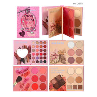 Estoque Pronto Beleza Linda Princesa Padrão 24 Sombra + 6 Marcador Blush + 7 Corretivo Livro Placa De Maquiagem Presentes De Aniversário Presente De Natal