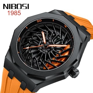 Relógio de Quartzo Luminoso Nibosi Wheel Watch Tema Macho Modificado Supercarro