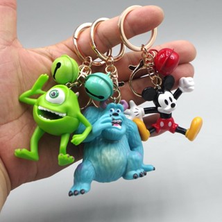 1Pcs Disney Monsters University Cartoon Anime Figura Mickey Mouse Sullivan Mike Wazowski Chaveiro Sino Pequeno Q Versão PVC Figuras De Ação Modelo Doll Toys