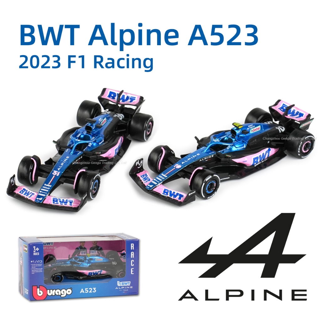 Bburago 1 : 43 BWT Alpino 2023 A523 # 10 31 Fórmula F1 Racing Formula Carro De Simulação Estática Modelo Diecast Alloy