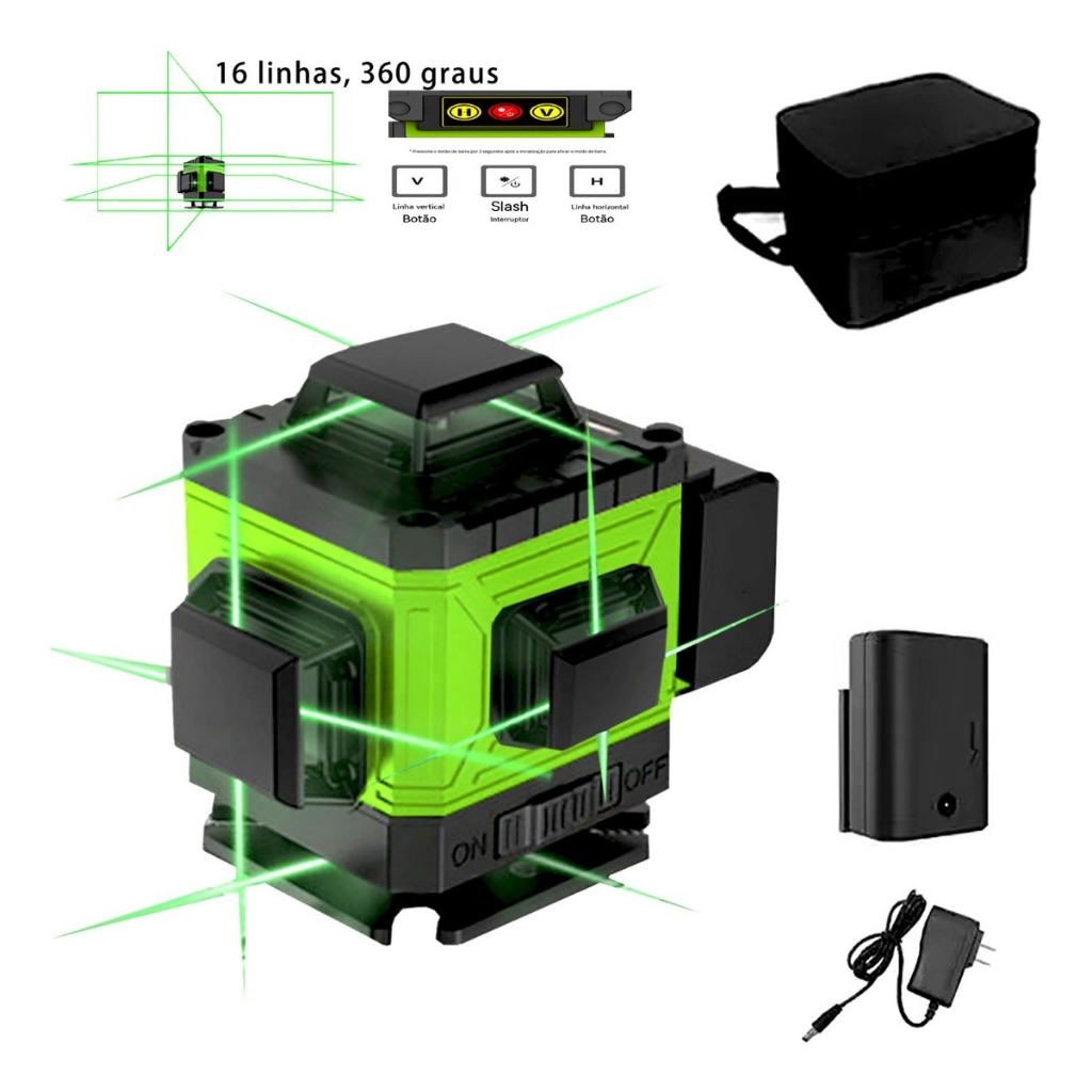 Multifuncional 4D 16 linhas 360 Laser Nível 3 ° Máquina de autonivelam –  J-one