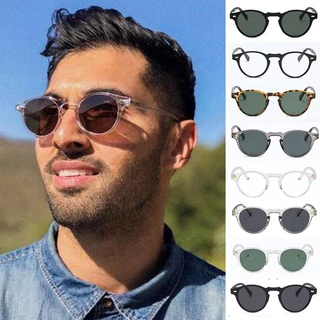 (JIUERBA) Óculos De Sol Redondos Pequenos Vintage Com Estilo Espigão De Arroz Armação Pequena Masculinos E Femininos Tendência Versáteis
