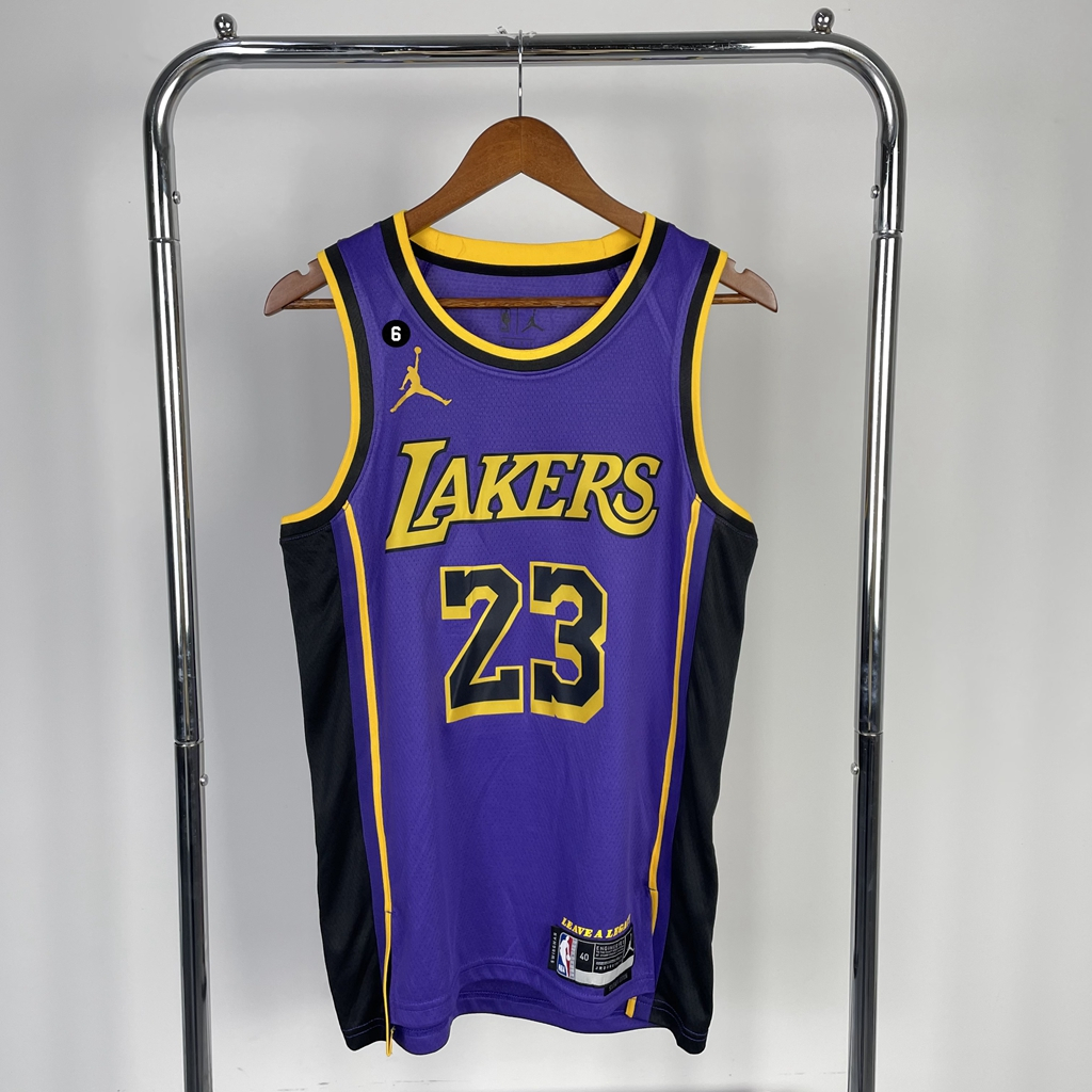 Homens Camisa Los Angeles Lakers 23# LeBron James Camiseta 2023NBA Jogador De Basquetebol Roxo Jersey