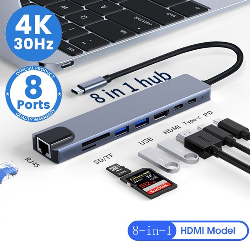 3-in-1 Hub Type-C USB 3.0 To USB-C 4K HDMI USB OTG Adapter Splitter Converter | UK - Foto 8
