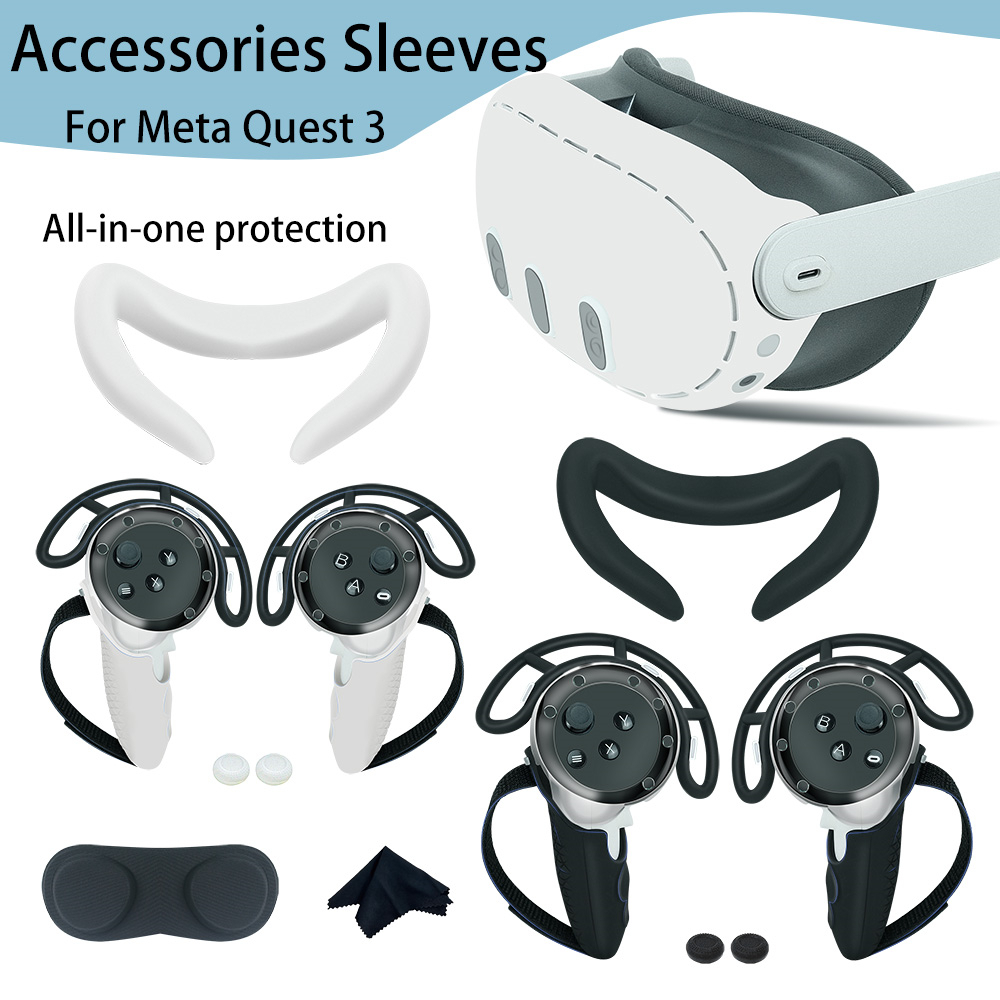 Conjunto Completo Para Meta quest 3 Acessórios VR Máscara De Proteção Os Olhos