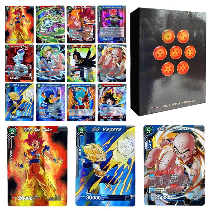 50Pcs/Pack Dragon Ball Flash Cartões Brilhantes Anime Son Goku