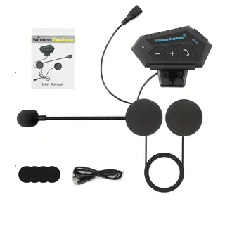 Motocicleta BT Capacete Fone De Ouvido Sem Fio Kit De Chamadas Mãos-Livres Stereo Anti-Interferência Alto-Falante Do Tocador De Música À Prova Dágua