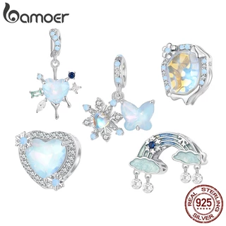 Bamoer 925 Sterling Sliver Charms Pendants Ice E Snow Butterfly Coleção Rainbow Acessórios Para Pulseiras DIY em Oferta na Shopee