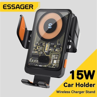 Suporte De Telefone Para Carro Essager 15w Carregador Sem Fio Abertura E Fechamento Automático
