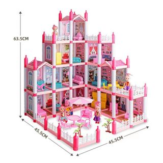 Casa Tema Barbie Adesivada Real Glam com Boneca Brinquedo Casinha