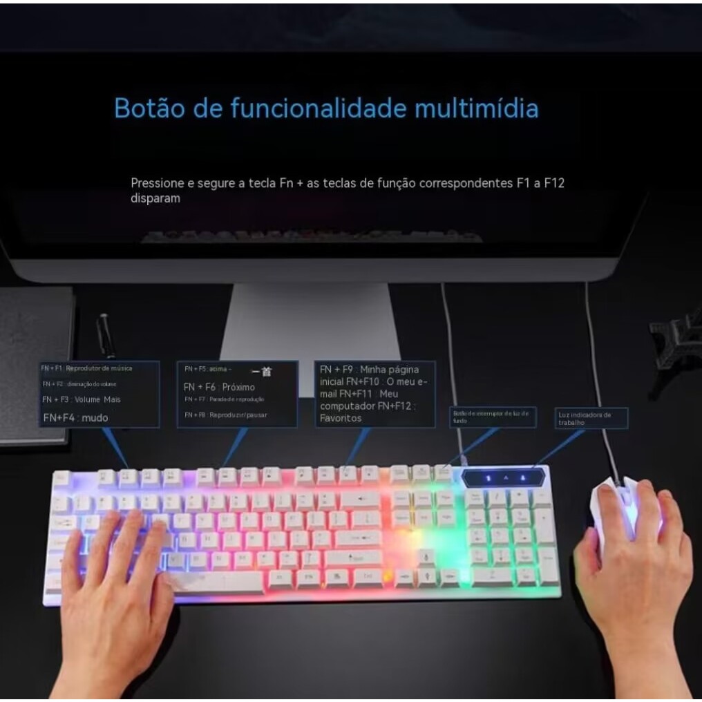 Teclado OSU, Teclado Mecânico para Jogos Botão Função Pequeno Portátil  Conexão de Modo Duplo para Música para Escritório