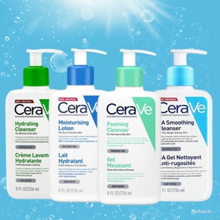CeraVe 236ML Loção Corporal Hidratante Pele Seca Creme De Limpeza Profunda Com Ácido Hialurônico