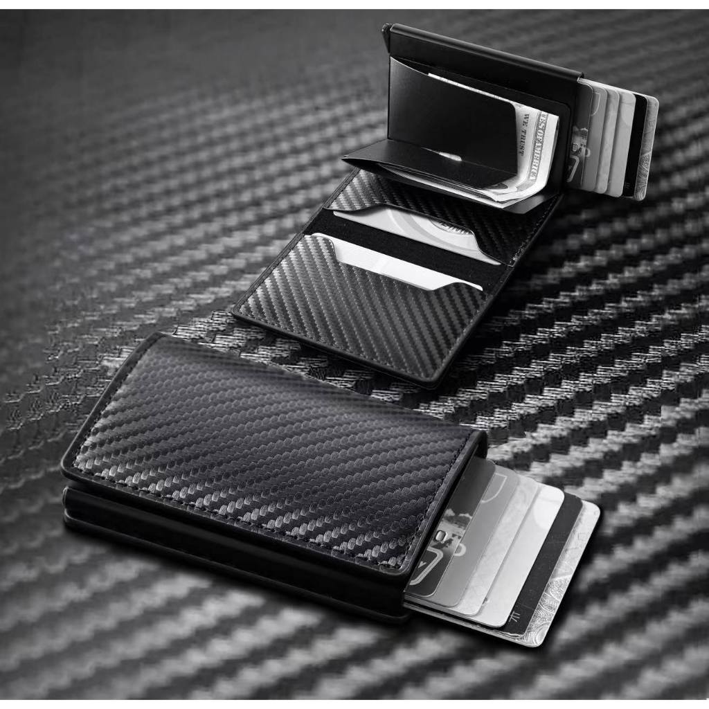 Porta-cartões RFID fino Anti-roubo Carteira masculina Universal