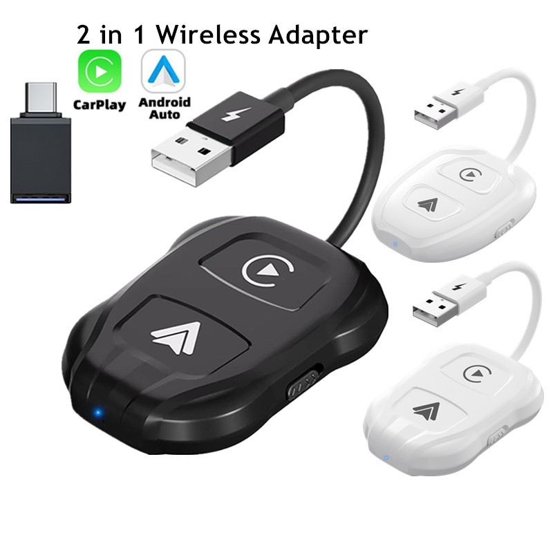 Adaptador Sem Fio CarPlay & Android Auto Para Apple Com Dongle 5G WiFi Bluetooth Connect iPhone 11 + Phone