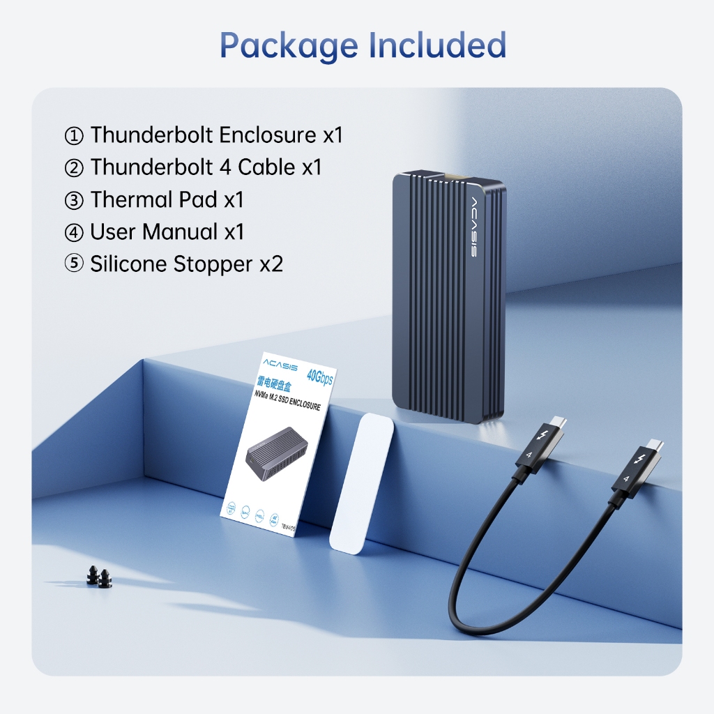 ACASIS Thunderbolt4 40Gbps M . 2 Caixa NVME SSD 8TB Tipo C ACASIS Thunderbolt4 40Gbps M . 2 Caixa NVME SSD 8TB Tipo C