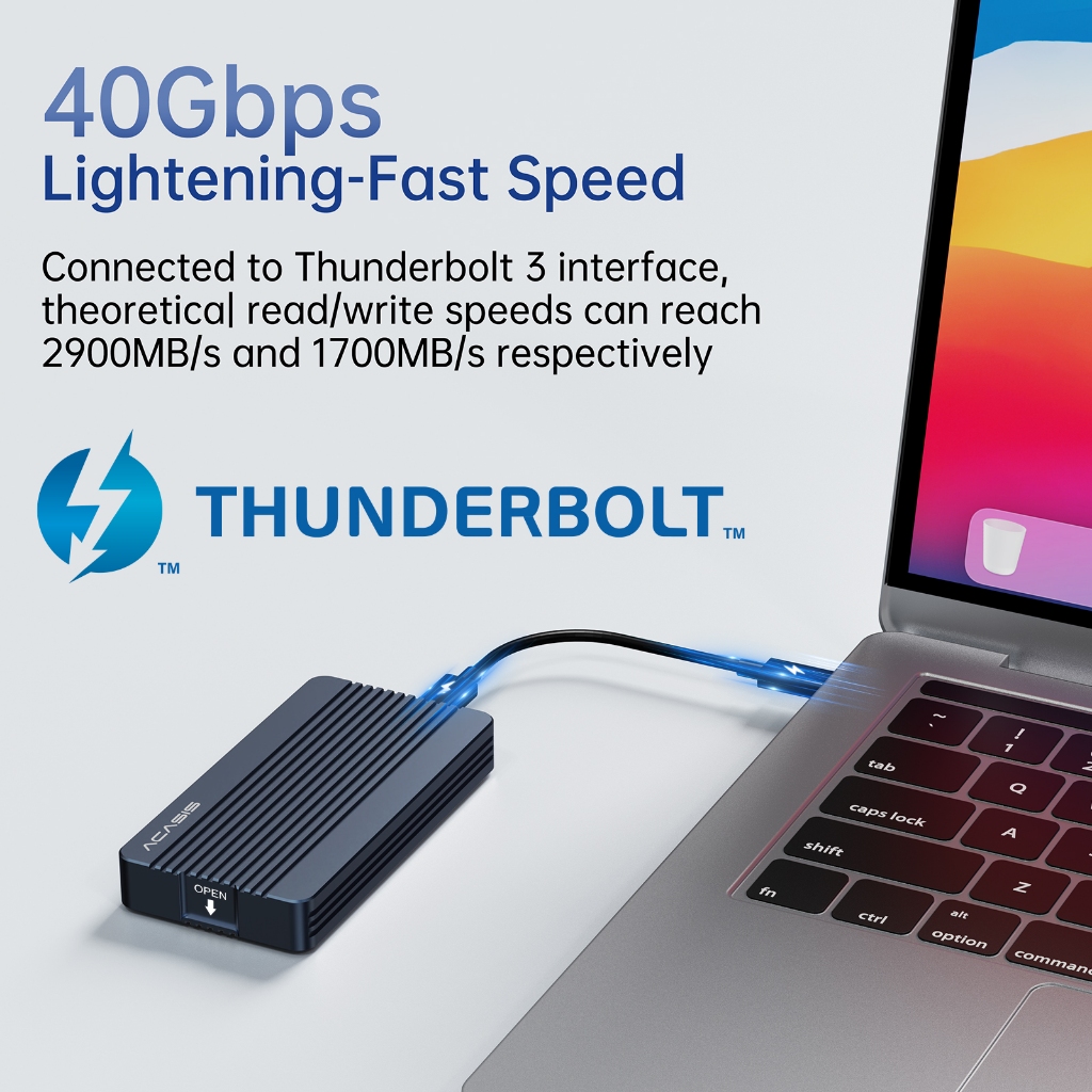 ACASIS Thunderbolt4 40Gbps M . 2 Caixa NVME SSD 8TB Tipo C ACASIS Thunderbolt4 40Gbps M . 2 Caixa NVME SSD 8TB Tipo C