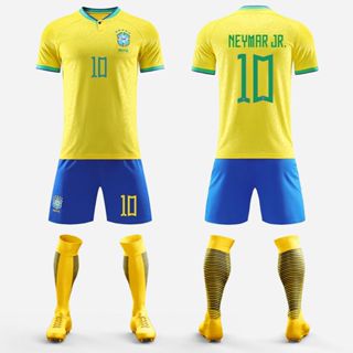 Camiseta Brasil Adulto Infantil Futebol Nacional 2022 Neymar Jr