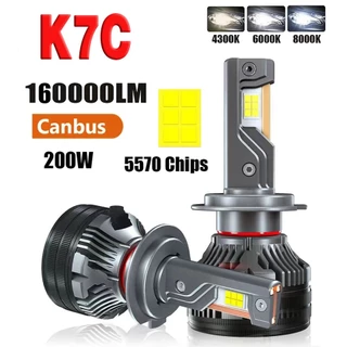 Certificados 2 Unidades 200W 60000LM K7C K5C Q7 9005 Lâmpada De Faróis Led 3 Tubo De Cobre Luzes Para Carro 4300K 6000K