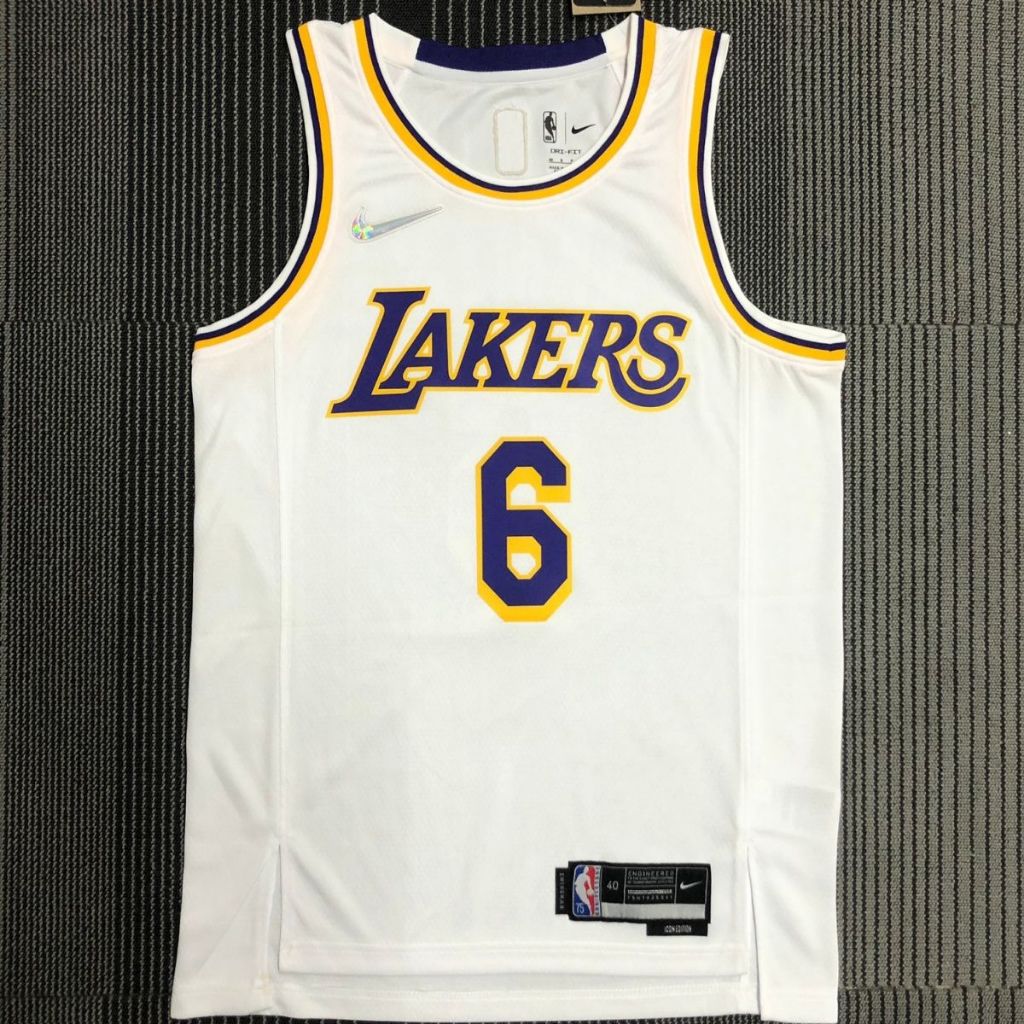 [Costurada] original 2023 Stitched Camiseta De Basquete regata 2023NBA Los Angeles Lakers 6 Camisa LeBron James jersey