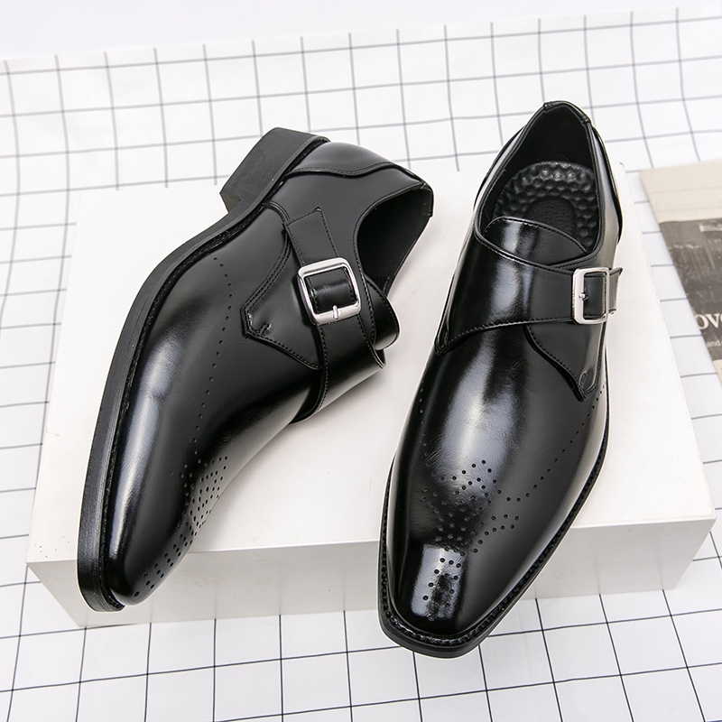 Sapatos Formais Masculinos Elegantes , Mocassim , Alça De Monge , Festa De Casamento , Couro Macio , Design De Escritório De Negócios